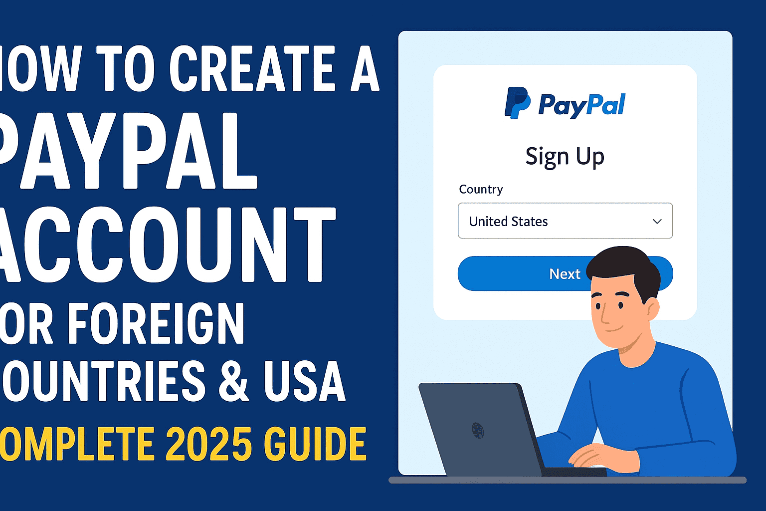 How to Create a PayPal Account for Foreign Countries & USA (2025 Guide) 1 How to create a PayPal account for foreign countries and USA - Complete 2025 guide