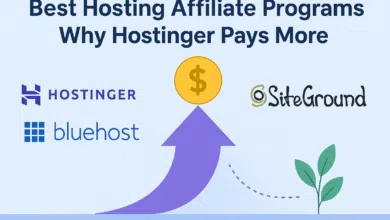 Best Hosting Affiliate Programs in 2025 | Why Hostinger Pays More 24 Best Hosting Affiliate Programs featuring Hostinger, Bluehost, and SiteGround logos with an arrow pointing to earnings